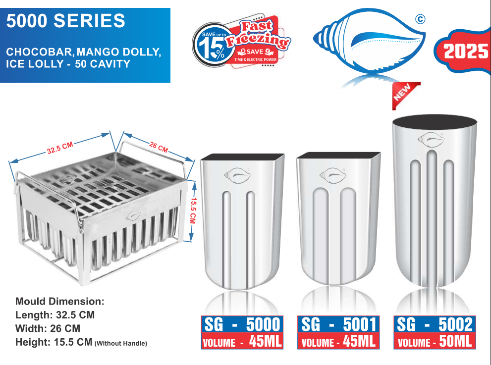 5000 Series Mini Chocobar 50 cavity 5000 Series Mini Chocobar 50 cavity